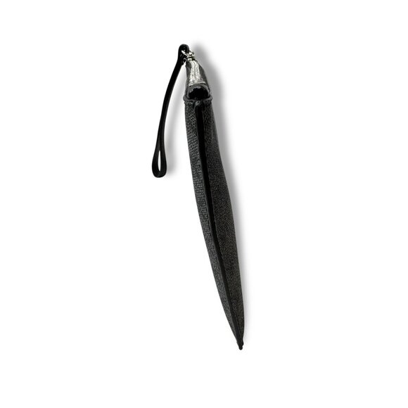 Michael Kors Jet Set Pouch Wristlet Coated Canvas Gray Black MK Logo 10"x 5.5" - Picture 4 of 10